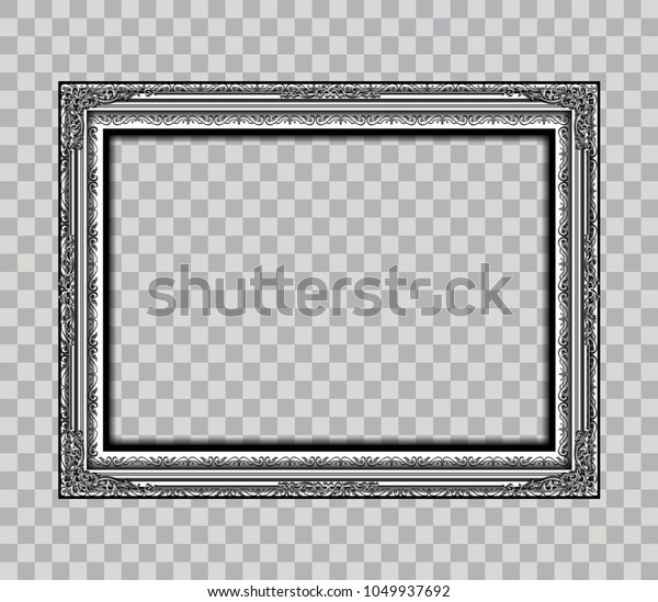 Decorative Vintage Silver Metal Frames Borders Stock Image