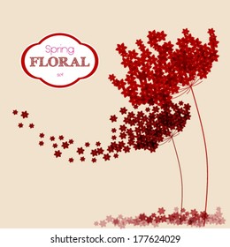 Decorative vintage, spring floral background  