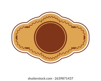 Decorative Vintage Style Brown Label Graphic handcraft shape design