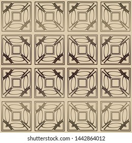 Decorative vintage style seamless geometric pattern. Vector illustration. 