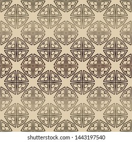 Decorative vintage style seamless geometric pattern. Vector illustration. 