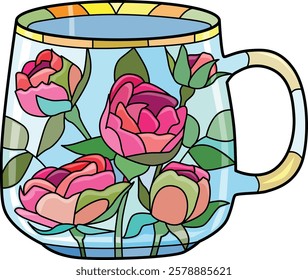 Decorative Vintage Teacup Hand Drawn Illustration