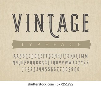 Decorative Vintage Typeface On Grunge Texture Background