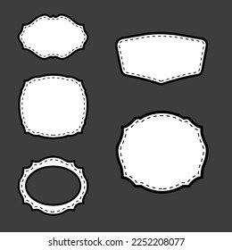 Decorative Vintage Vector Labels with Dotted Lines