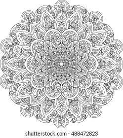 Decorative vintage vector ornament. Ornate mandala for a coloring book