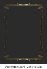 Decorative vintage vertical rectangle frames and borders,Gold photo frame for picture, border design. Isolated icons vector