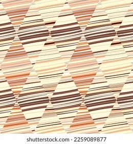 Decorative vintage wave lines seamless patern. Geometric striped mosaic tile ornament. Creative design for fabric, textile print, wrapping paper, cover. Vector illustration