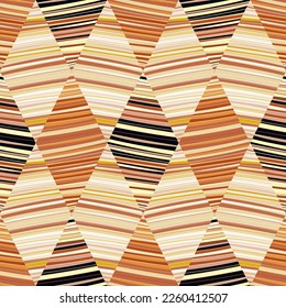 Decorative vintage wave lines seamless patern. Geometric striped mosaic tile ornament. Creative design for fabric, textile print, wrapping paper, cover. Vector illustration