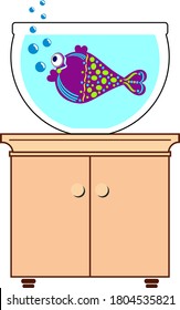  Pescado violeta decorativo en acuario
