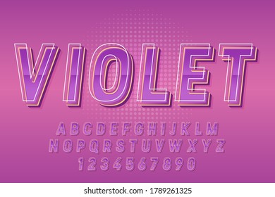 decorative violet Font and Alphabet