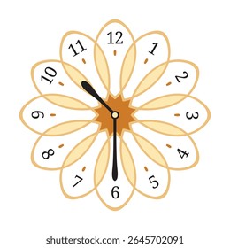 Relógio de parede decorativo mostra 10.30 (meio passado dez ou dez trinta), ilustração vetorial isolado