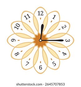 Relógio de parede decorativo mostra 12 passado 15 (quarto passado doze), ilustração vetorial isolado