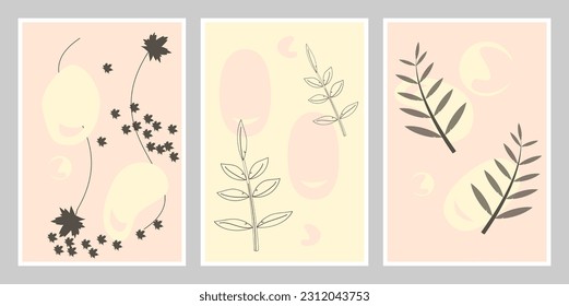 Decorative wall illustrations. Decorative abstract arts. Pastel color