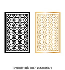 Decorative wall panel illustration background. Black and Golden color