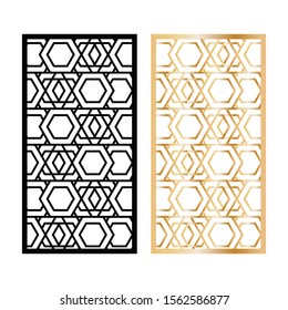 Decorative wall panel illustration background. Black and Golden color