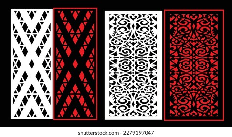 Decorative wall panel set chinese mdf cnc router laser cutting pattern design for mdf wood cutting vector Cnc Router Design Foamsheet, Acrylic and CNC Machine Cutting, EPS File.