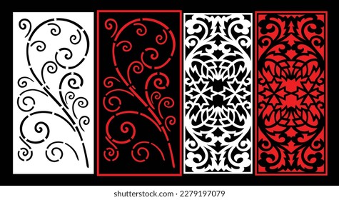 Panel de pared decorativo conjunto de diseño de patrones de corte láser del router cnc mdf chino para el vector de corte de madera mdf Cnc Router Design Foamsheet, Acrylic y CNC Machine Cutting, Archivo EPS.