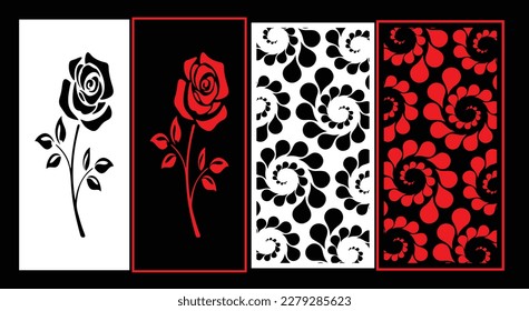 Decorative wall panel set chinese mdf cnc router laser cutting pattern design for mdf wood cutting vector Cnc Router Design Foamsheet, Acrylic and CNC Machine Cutting, EPS File.