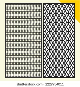 Panel de pared decorativo para interiores modernos.Patrones de corte láser. Conjunto de vectores con abstracto