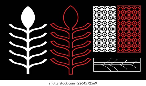 Decorative wall panels set Jali design for graphic and plywood,partition, foam, acrylic and CNC machine cutting.