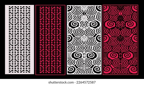 Decorative wall panels set Jali design for graphic and plywood,partition, foam, acrylic and CNC machine cutting.