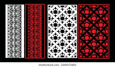 Decorative wall panels set Jali design for graphic and plywood,partition, foam, acrylic and CNC machine cutting.