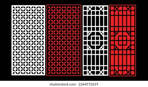 Decorative wall panels set Jali design for graphic and plywood,partition, foam, acrylic and CNC machine cutting.