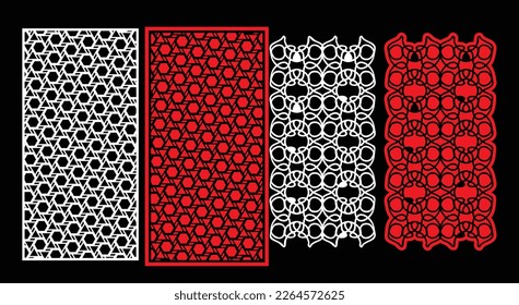 Decorative wall panels set Jali design for graphic and plywood,partition, foam, acrylic and CNC machine cutting.