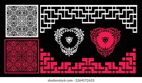 Paneles de pared decorativos para el diseño de Jali para el corte de máquinas gráficas y contrachapado, partición, espuma, acrílico y CNC.