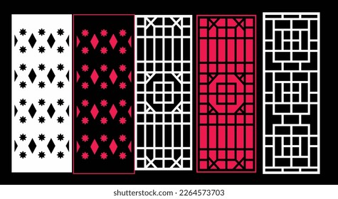 Paneles de pared decorativos para el diseño de Jali para el corte de máquinas gráficas y contrachapado, partición, espuma, acrílico y CNC.