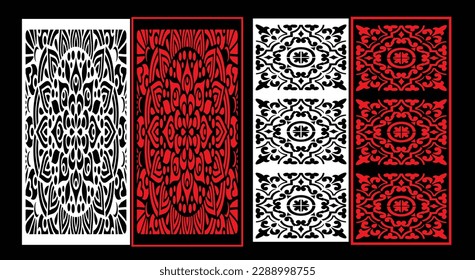 Paneles de pared decorativos conjunto de diseño de Jali patrón CNC, patrón de corte láser, corte CNCcut del router.Panel decorativo de corte láser Jali con patrón de encaje.