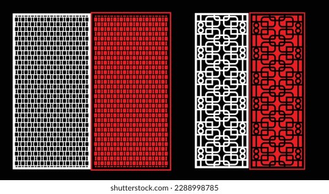 Paneles de pared decorativos conjunto de diseño de Jali patrón CNC, patrón de corte láser, corte CNCcut del router.Panel decorativo de corte láser Jali con patrón de encaje.