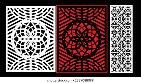 Paneles de pared decorativos conjunto de diseño de Jali patrón CNC, patrón de corte láser, corte CNCcut del router.Panel decorativo de corte láser Jali con patrón de encaje.
