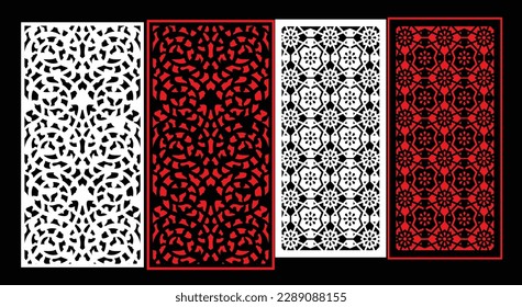Paneles de pared decorativos conjunto de diseño de Jali patrón CNC, patrón de corte láser, corte CNCcut del router.Panel decorativo de corte láser Jali con patrón de encaje.