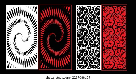 Decorative wall panels set Jali design CNC pattern, laser cutting pattern, router CNCcutting.Jali Laser cut decorative panel set with lace pattern.