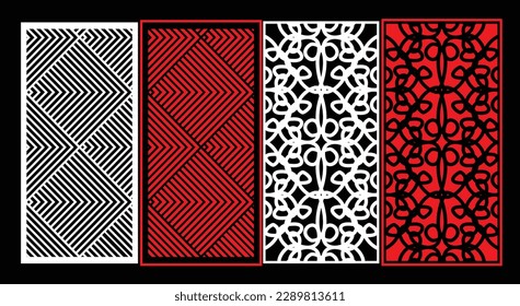 Paneles de pared decorativos conjunto de diseño de Jali patrón CNC, patrón de corte láser, corte CNCcut del router.Panel decorativo de corte láser Jali con patrón de encaje.