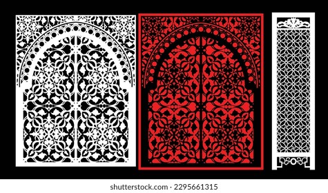 Dekorative Wandpaneele Jali-Design für Grafik- und Sperrholz, Trennwand, Schaum, Acryl und CNC-Maschine Schneiden.