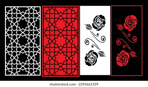 Paneles de pared decorativos para el diseño de Jali para el corte de máquinas gráficas y contrachapado, partición, espuma, acrílico y CNC.