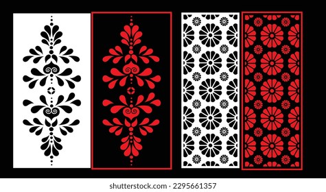 Decorative wall panels set Jali design for graphic and plywood,partition, foam, acrylic and CNC machine cutting.