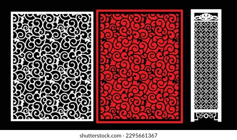 Decorative wall panels set Jali design for graphic and plywood,partition, foam, acrylic and CNC machine cutting.