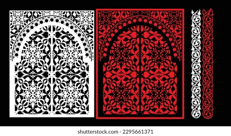 Decorative wall panels set Jali design for graphic and plywood,partition, foam, acrylic and CNC machine cutting.