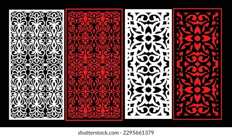 Decorative wall panels set Jali design for graphic and plywood,partition, foam, acrylic and CNC machine cutting.