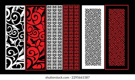 Decorative wall panels set Jali design for graphic and plywood,partition, foam, acrylic and CNC machine cutting.