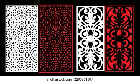 Decorative wall panels set Jali design for graphic and plywood,partition, foam, acrylic and CNC machine cutting.