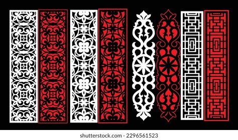 Decorative wall panels set Jali design for graphic and plywood,partition, foam, acrylic and CNC machine cutting.