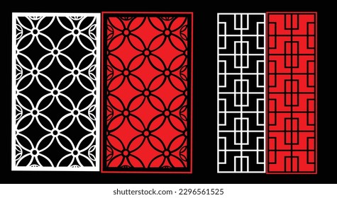 Decorative wall panels set Jali design for graphic and plywood,partition, foam, acrylic and CNC machine cutting.