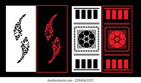 Decorative wall panels set Jali design for graphic and plywood,partition, foam, acrylic and CNC machine cutting.