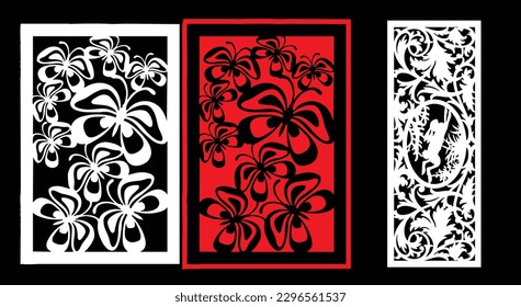 Decorative wall panels set Jali design for graphic and plywood,partition, foam, acrylic and CNC machine cutting.