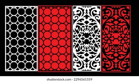 Decorative wall panels set Jali design for graphic and plywood,partition, foam, acrylic and CNC machine cutting.
