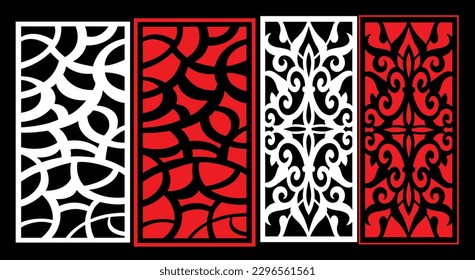 Decorative wall panels set Jali design for graphic and plywood,partition, foam, acrylic and CNC machine cutting.